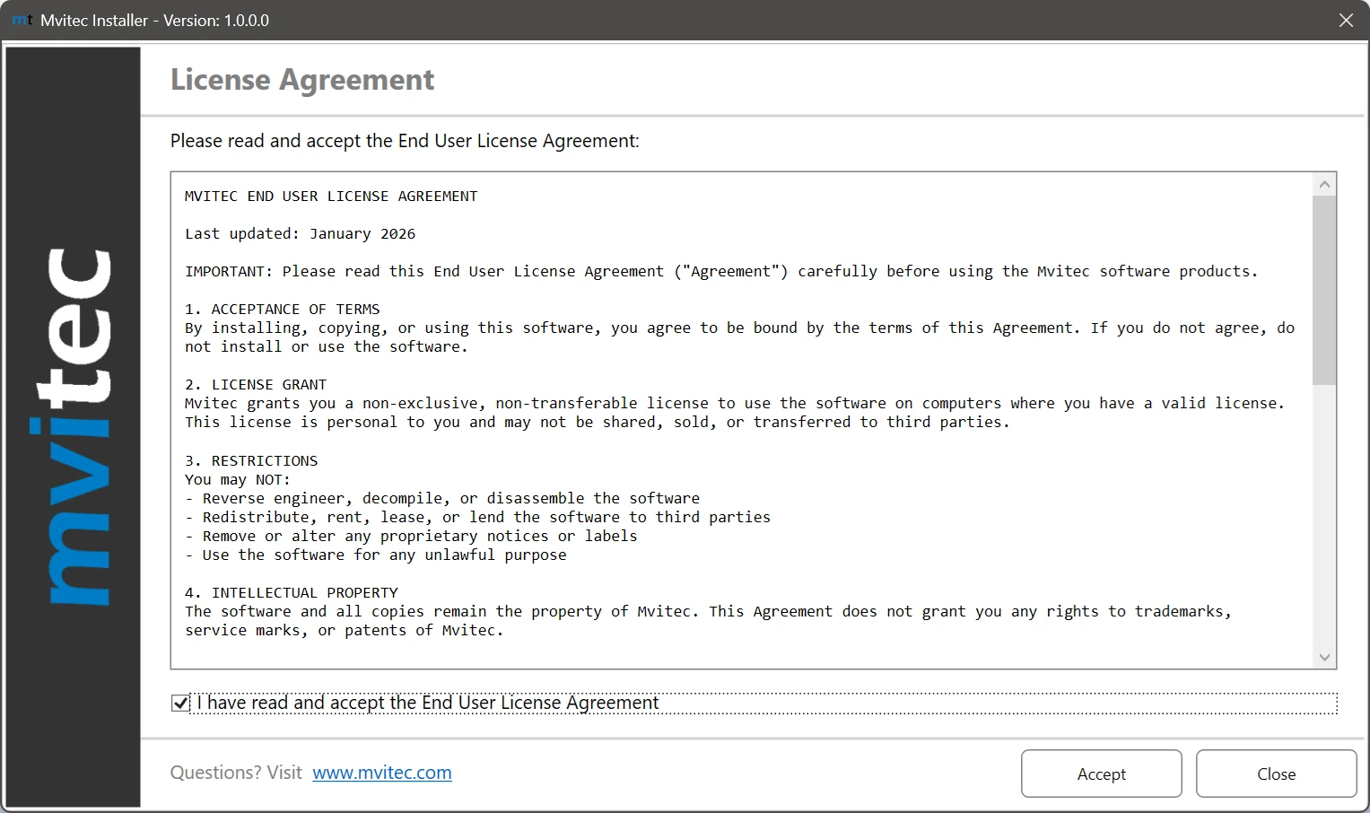 License agreement